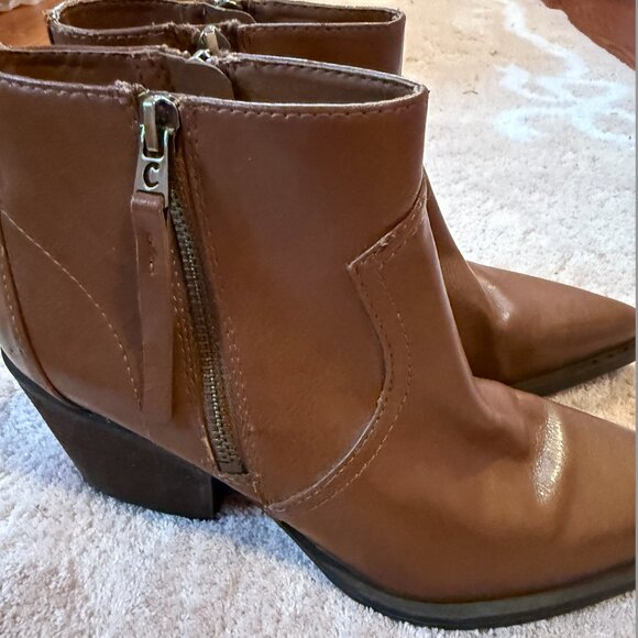Circus by Sam Edelman Women's Brown Leather Ankle Booties - Size 7 - Picture 1 of 4